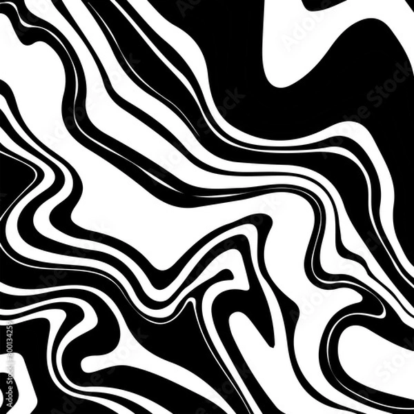 Fototapeta Liquid wavy texture. Abstract marble background. Vector illustration.