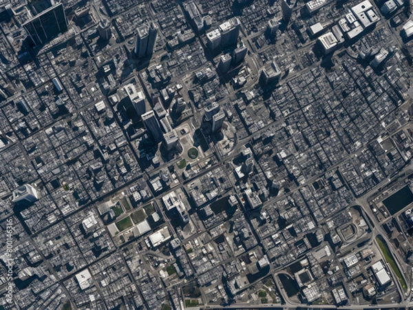 Obraz Aerial images of urban skyline, urban scenery, satellite captured cities