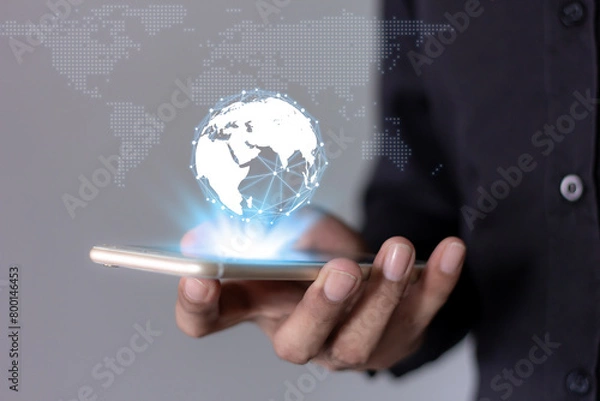 Fototapeta Interconnect, Interconnected Concept; Technology digital marketing, Financial and banking