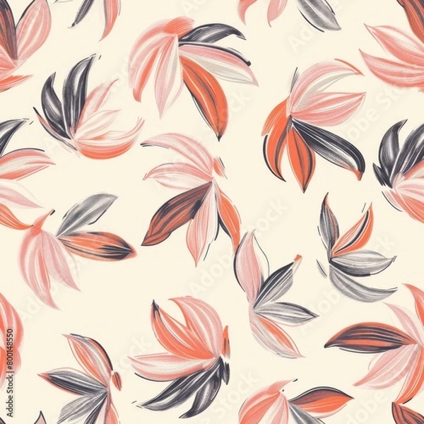 Fototapeta Elegant Autumn-Inspired Leaf Pattern for Textile Design