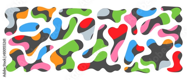 Fototapeta Freeform blob shapes. Abstracts amoeba shapes, freeform organic elements.