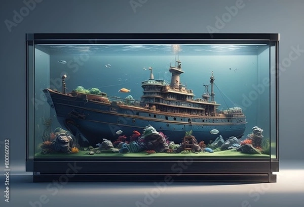 Obraz Ship in a aquarium 