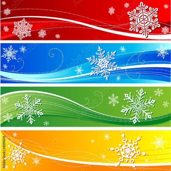 Fototapeta Winter Snowflake Banners