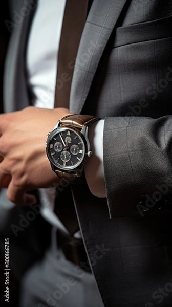 Obraz A man wearing a suit and a watch