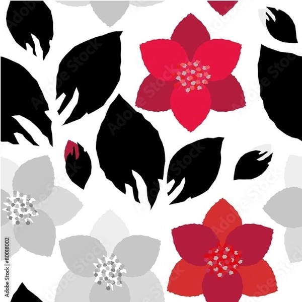 Fototapeta Seamless floral pattern
