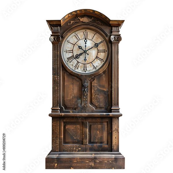 Fototapeta Grandfather clock on isolated transparent background