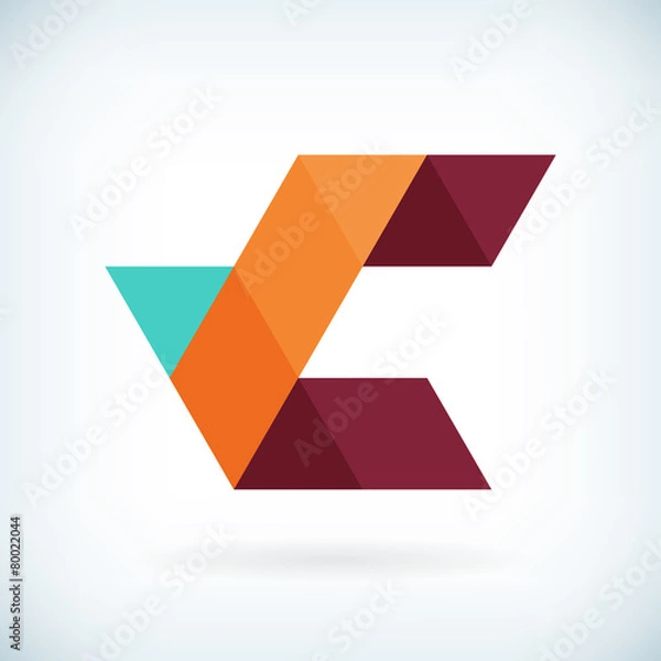 Obraz Modern letter C icon flat design element template