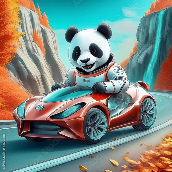 Obraz 스포츠카 타고있는 펜다