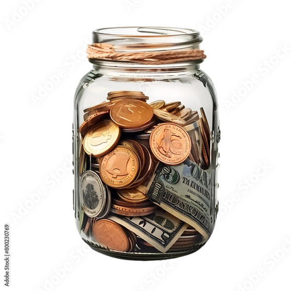 Obraz Tip jar on isolated transparent background