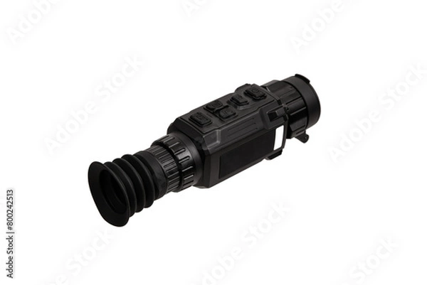 Fototapeta Modern monocular thermal imager isolate on a white background. A device for fixing thermal radiation.