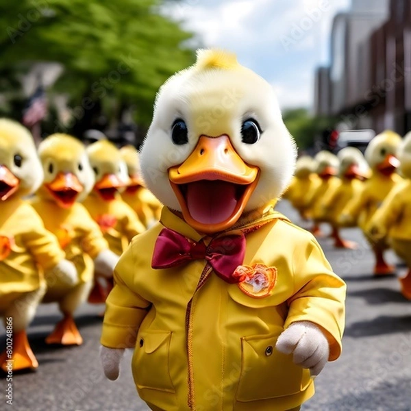 Fototapeta spring duck parade