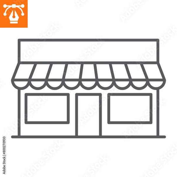 Obraz Shop line icon, outline style icon for web site or mobile app, e-commerce and shopping, store vector icon, simple vector illustration, vector graphics with editable strokes.