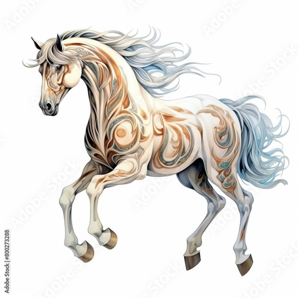 Fototapeta Horse Skeleton, Majestic and powerful, galloping with flowing mane and tail