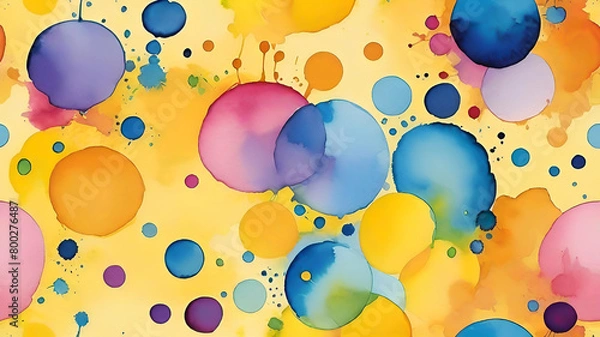 Obraz  Watercolor paint splash, blotch background with bleed wash and bloom. Blobs of paint, nostalgic watercolor paper texture. Beautiful trendy  impressionist background. 