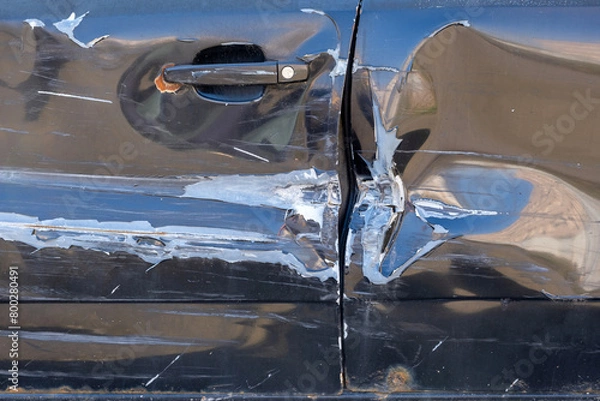Obraz Car doors damaged in an accident
