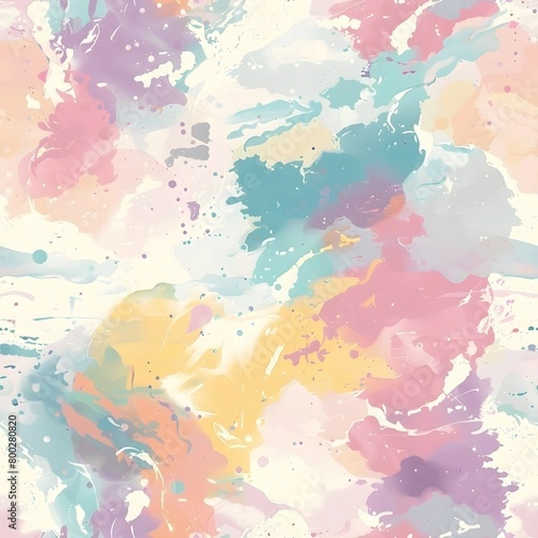 Obraz Brush abstract watercolor background with seamless pattern.