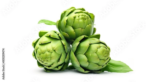 Obraz Artichoke stack isolated on a white background