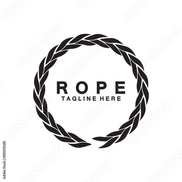 Obraz Round circle rope icon symbol Vector isolated on white background.