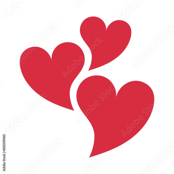 Fototapeta Hearts Curved Shape