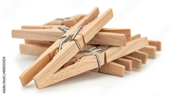 Fototapeta 木製の洗濯ばさみ