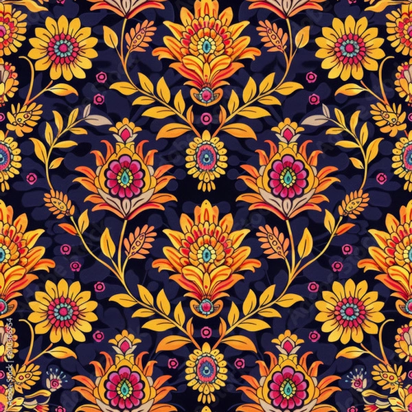 Fototapeta Colorful Saree pattern illustration.