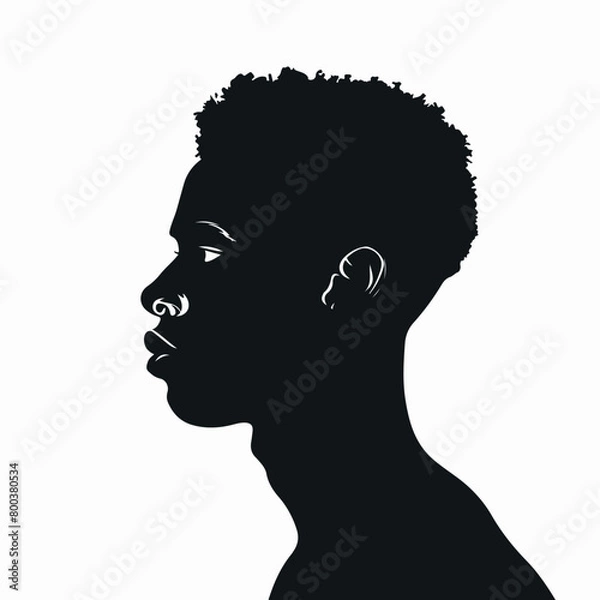 Obraz Black African man silhouette vector illustration on isolated background