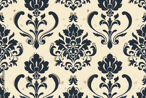 Fototapeta seamless damask pattern