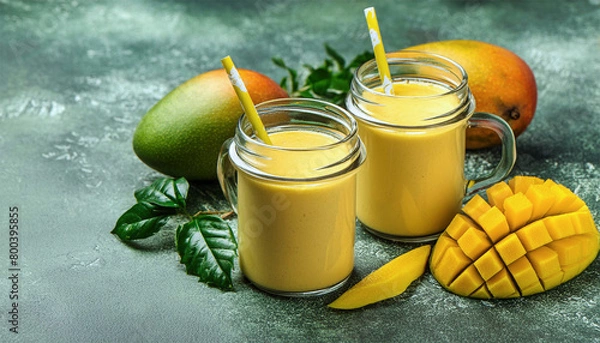 Obraz 
Healthy mango fruit smoothies.