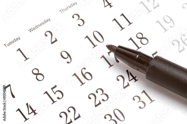 Obraz Pen on calendar