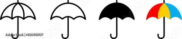 Obraz Umbrella icon set. Vector illustration.