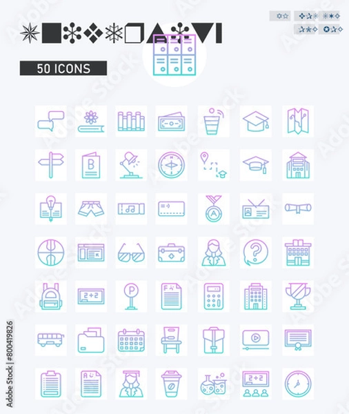 Fototapeta University icons vector image