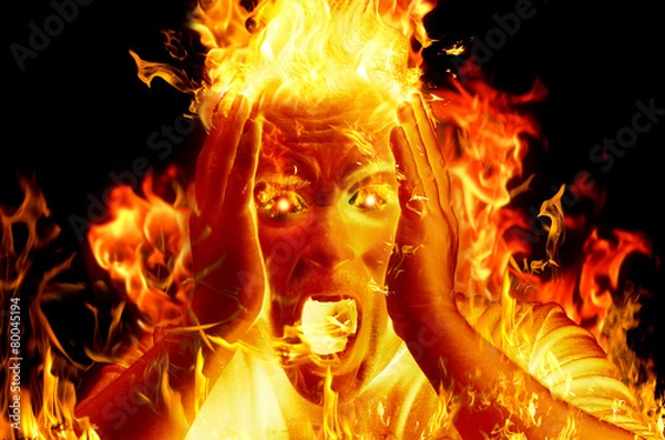 Obraz człowiek w ogniu