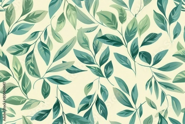 Fototapeta foliage seamless pattern design on a light background 