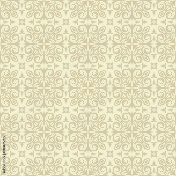 Fototapeta Damask seamless pattern. Vector classical luxury old fashioned ornament, royal victorian texture for wallpapers, textile, wrapping.