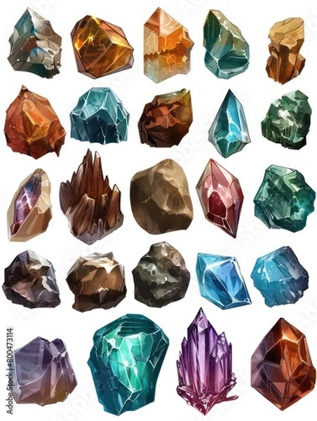 Fototapeta magical stones illustration isolated on a white background