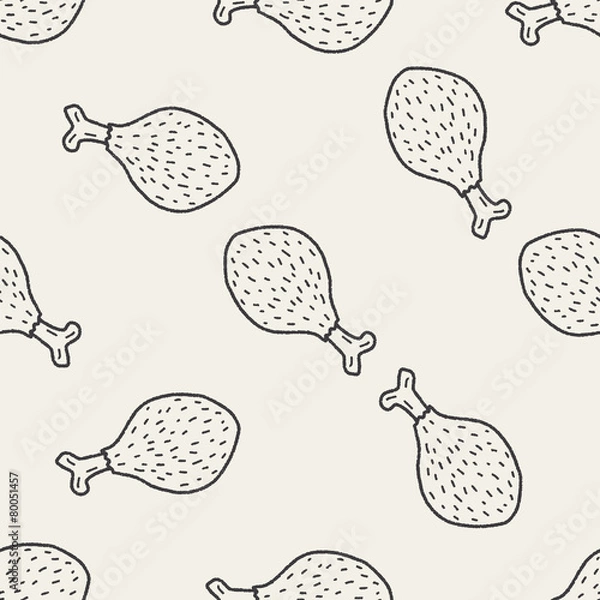Obraz Doodle Chicken seamless pattern background