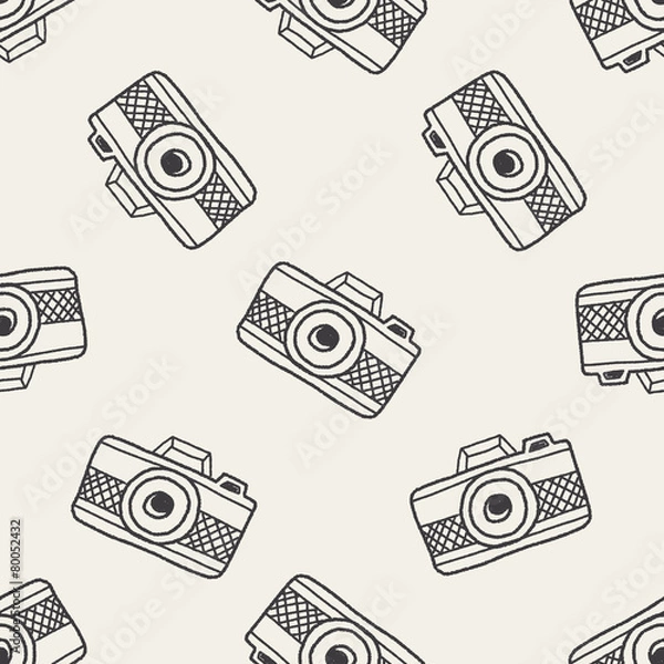 Fototapeta Doodle Camera seamless pattern background