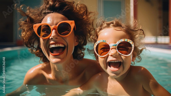 Obraz two girls in pool