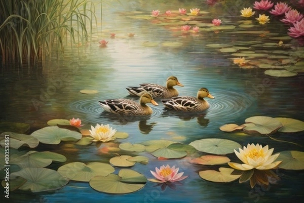 Obraz ducks on the lake