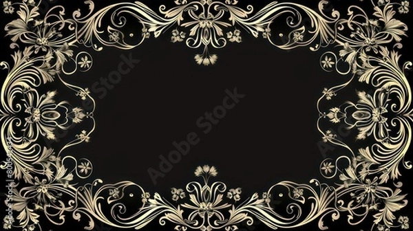 Fototapeta vintage decorative border with intricate details with free space