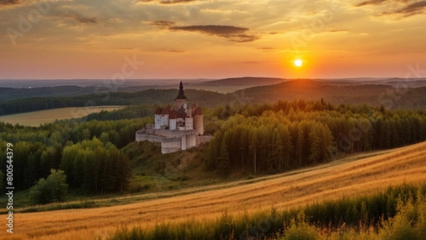 Fototapeta Castle In The Light Of The Setting Sun