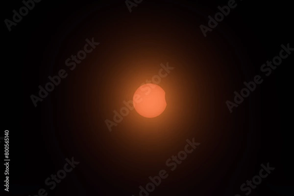 Fototapeta Start of solar eclipse 2024 from Coahuila
