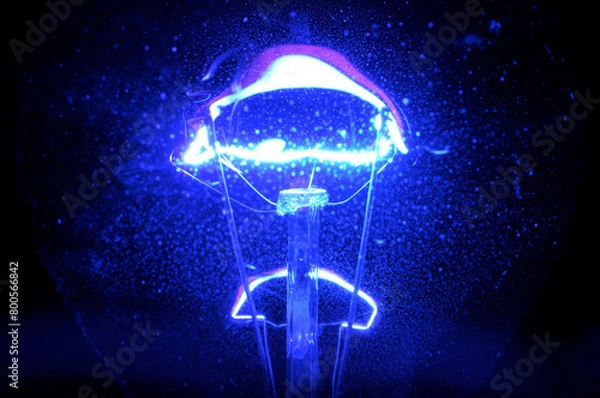 Obraz dusty blue light bulb