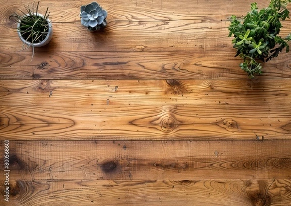 Obraz oak worktop table in top down view, realistic and natural