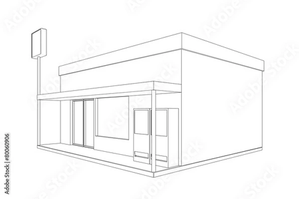 Obraz コンビニエンスストアの線画