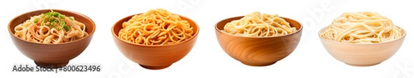 Fototapeta Collection of Somen Noodles isolated on transparent png background. Generative ai