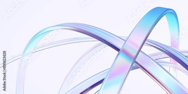 Fototapeta Abstract rounded lines on a light background, 3d render