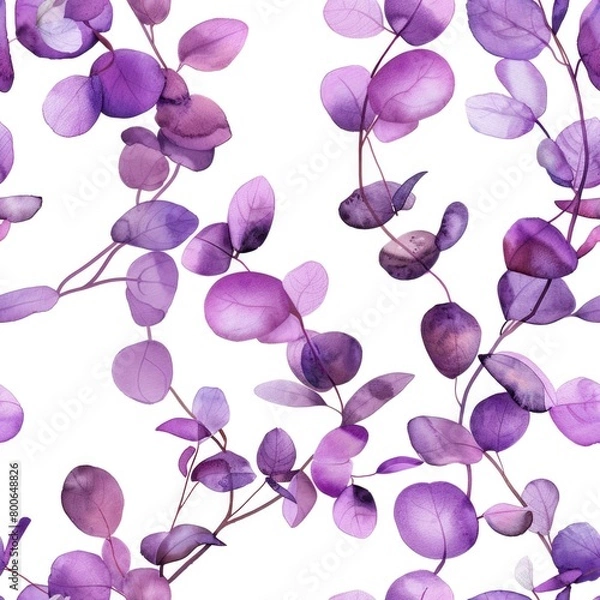 Fototapeta Vibrant purple leaves against a clean white backdrop, perfect for botanical themes