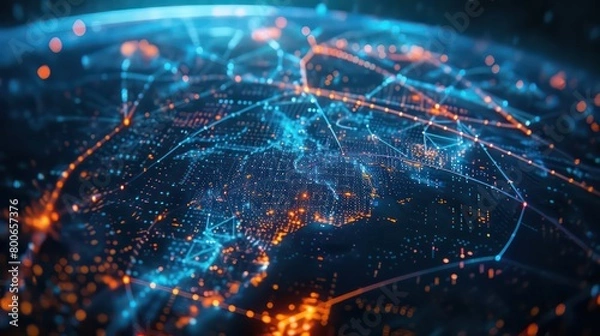 Fototapeta long road network