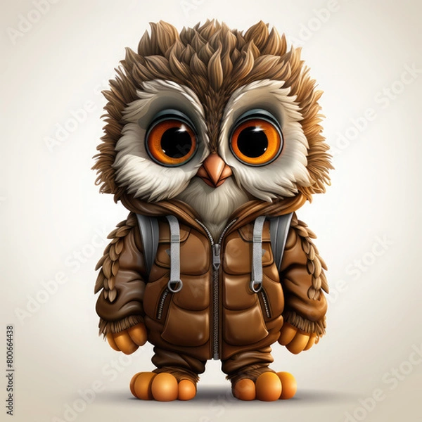 Fototapeta Watercolor Owl vector, clipart Illustration, Generative Ai